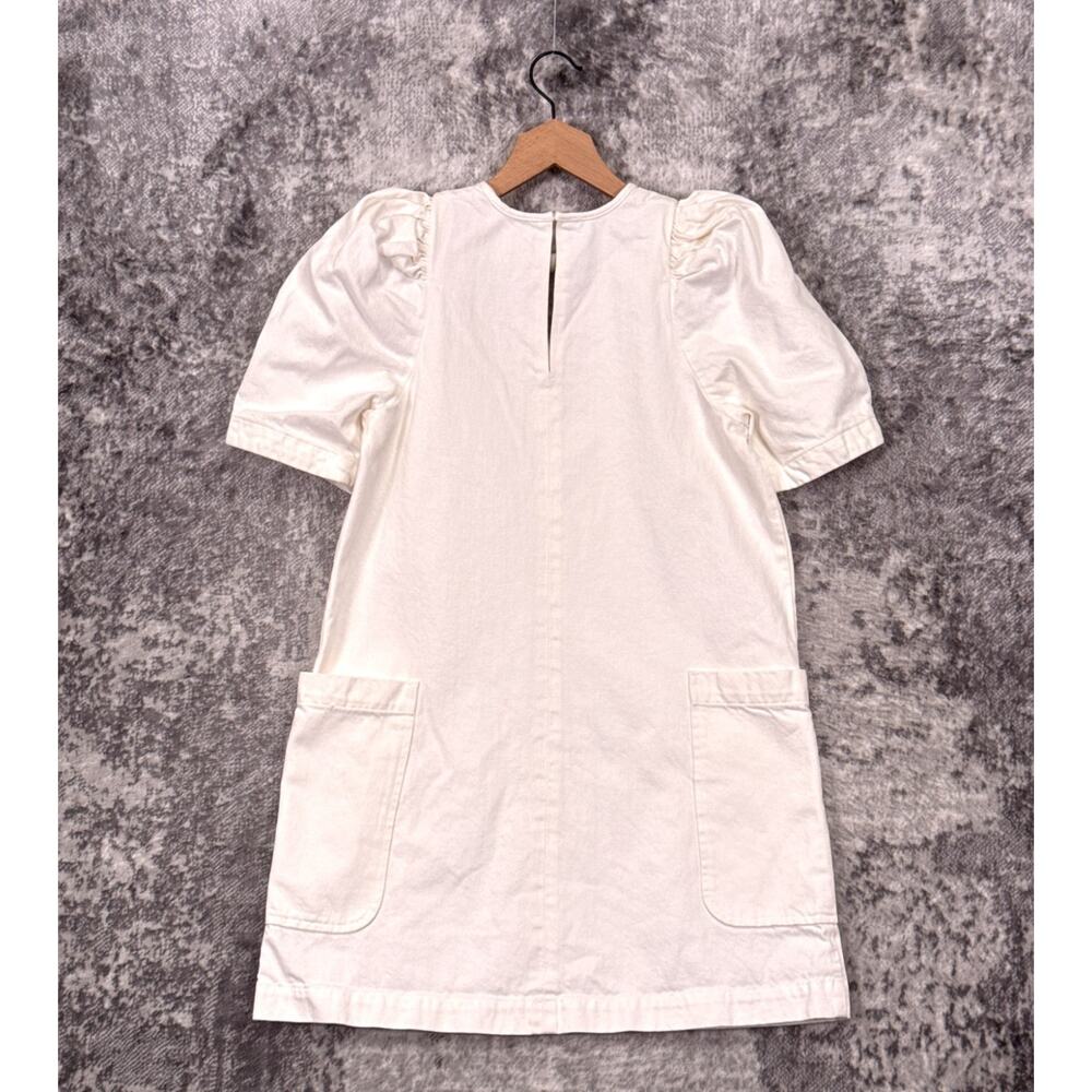 Citizens of Humanity Dress Medium Womens White Denim Puff Sleeve Mini - Picture 3 of 8